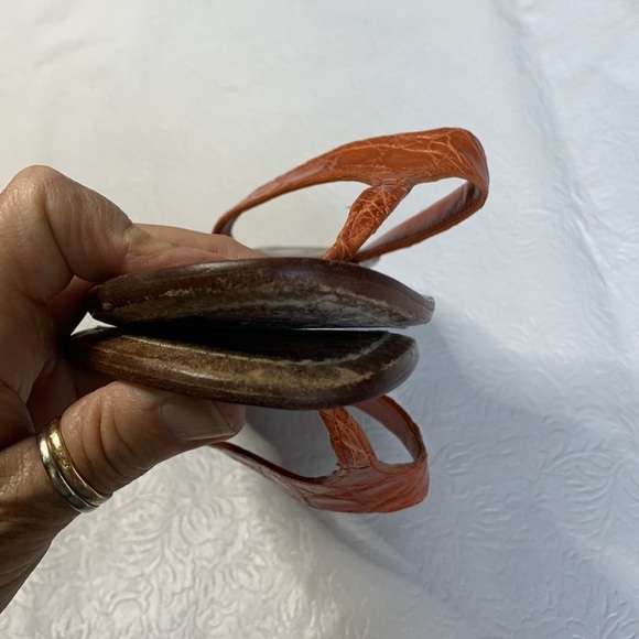 Prada Orange Alligator Slide Sandals - Picture 6 of 6